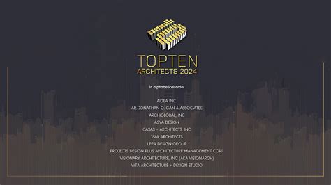 top architect in the philippines|WTA Awarded as BCI Asia's Top Ten Architects in the .